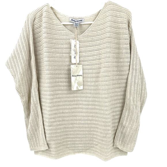 Tommy Bahama Women's Soft Gold Jewel Bay Sequin V-Neck Sweater Size M - Picture 5 of 9